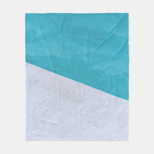 Empty grey floor beside pool fleece blanket (Front)