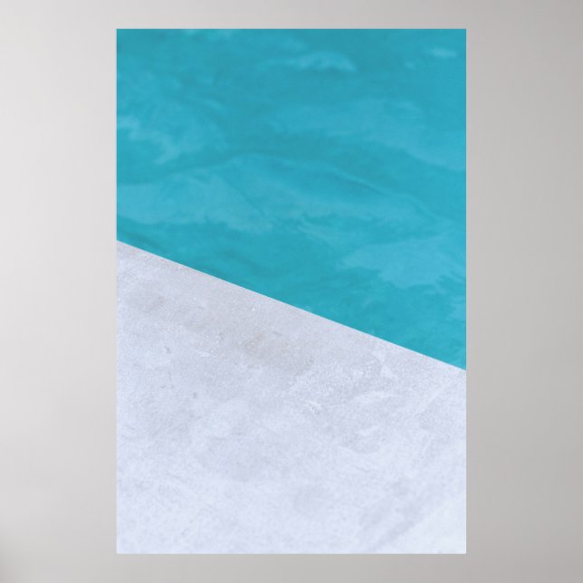 Empty grey floor beside pool poster (Front)