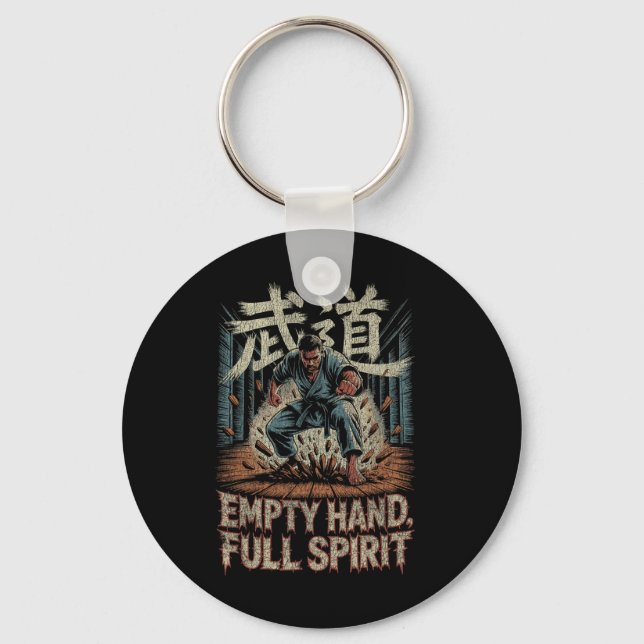 Empty Hand Full Spirit Karate Martial Strength Des Key Ring (Front)