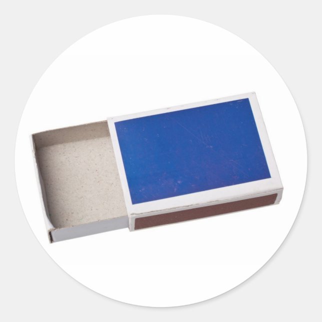 Empty matchbox classic round sticker (Front)