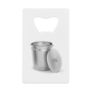 Empty metal trash can