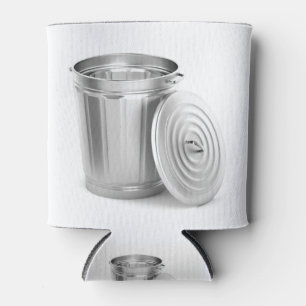 Empty metal trash can can cooler