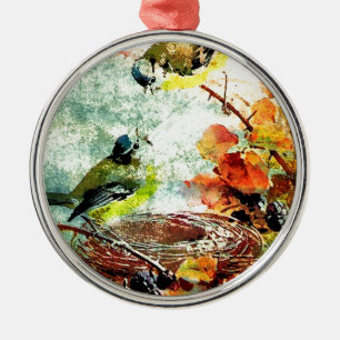 EMPTY NEST CHATTER METAL TREE DECORATION