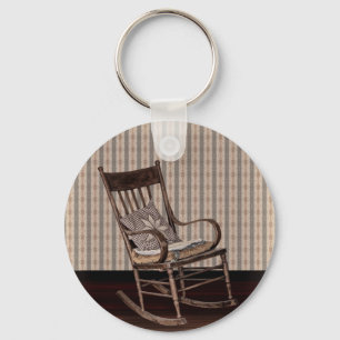 Empty Old Vintage  Rocking Chair Key Ring