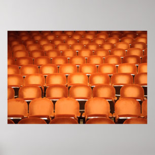 Empty Orange Seats in Auditorium Poster