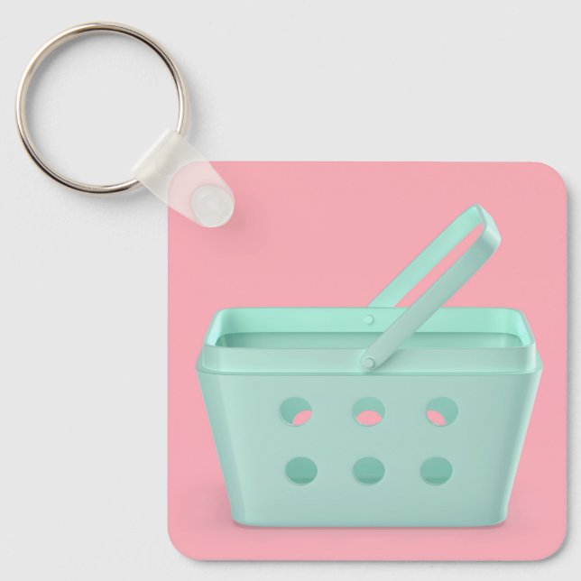Empty plastic shopping basket key ring (Front)