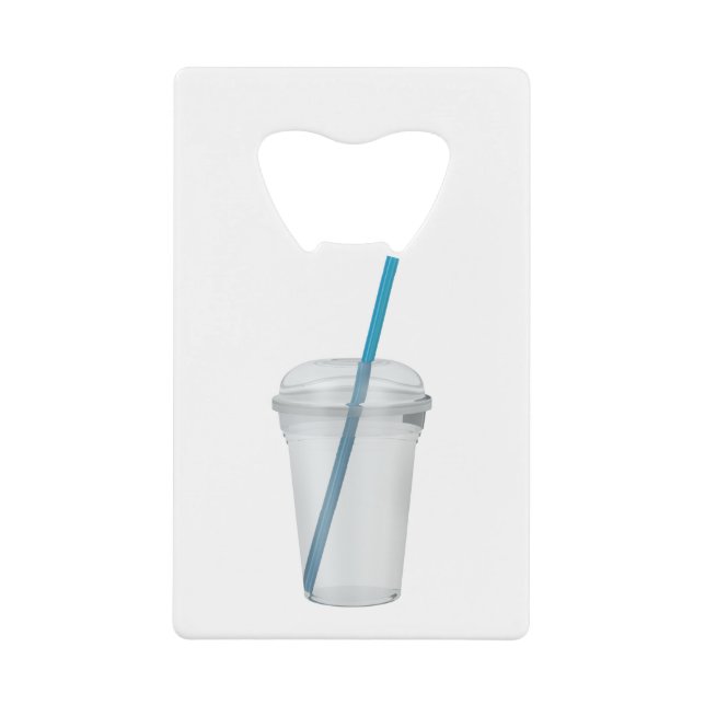 Empty plastic smoothie cup with a straw (Front)