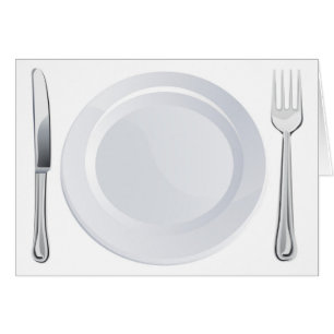 Empty plate and knife and fork cutlery