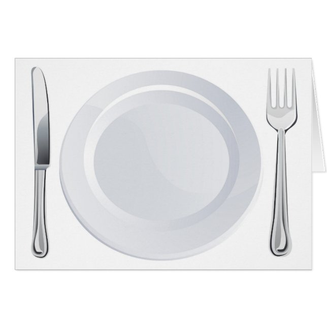 Empty plate and knife and fork cutlery (Front Horizontal)