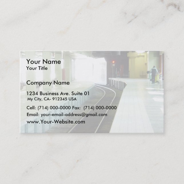 Empty Platform At Perth Railway Station Business Card (Front)