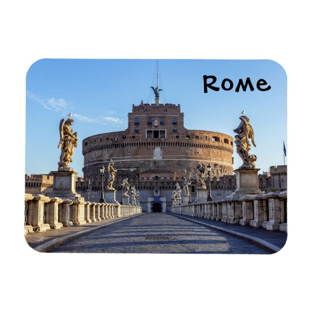 Empty Ponte Sant'Angelo at dawn - Rome, Italy Magnet (Horizontal)