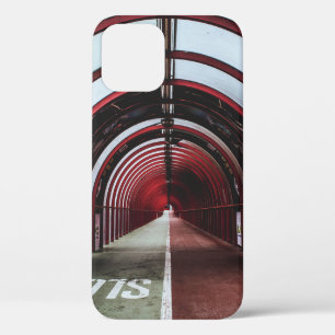 EMPTY RED AND WHITE GLASS TUNNEL iPhone 12 CASE
