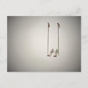 Empty Skis and Poles Postcard