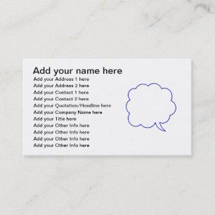 Empty speech bubble #1 business card