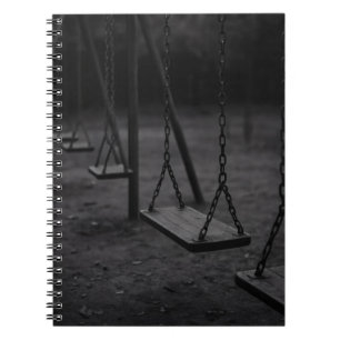 Empty Swings Black White Moody Playground Notebook