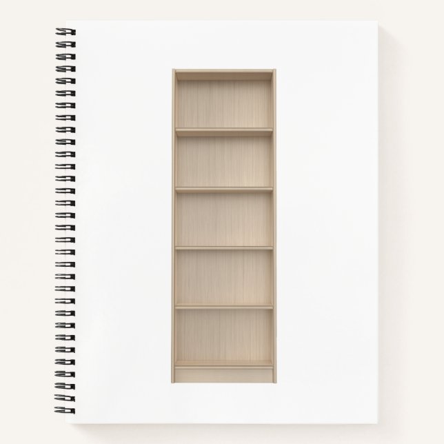 Empty wooden bookcase notebook (Front)