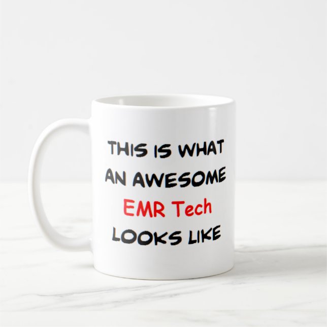 emr tech, awesome coffee mug (Left)