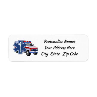 EMS Ambulance EMT Paramedic Label Return Address Label