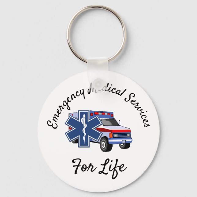EMS Ambulance For Life    Key Ring (Front)