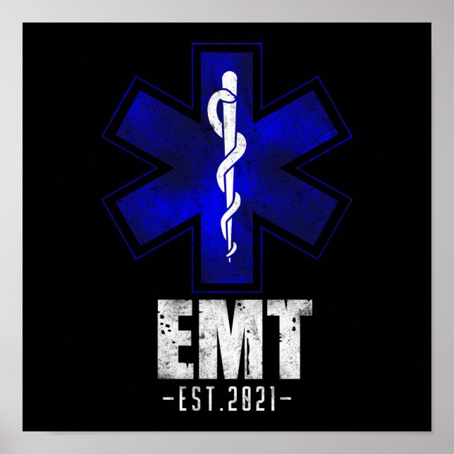 EMS Emergency EMT Est. 2021 Student Graduation Poster (Front)