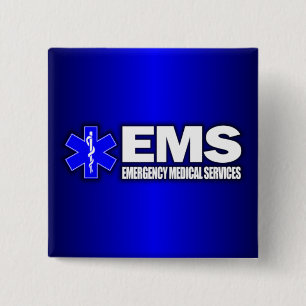 EMS -Emergency Medical Services 15 Cm Square Badge