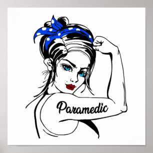 EMS Emergency Paramedic Rosie The Riveter Poster