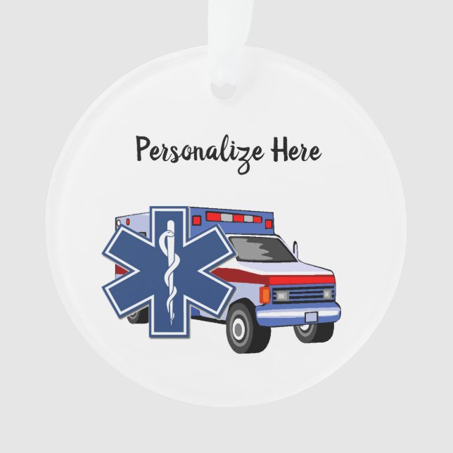 EMS EMT Paramedic Ambulance Ornament (Front)