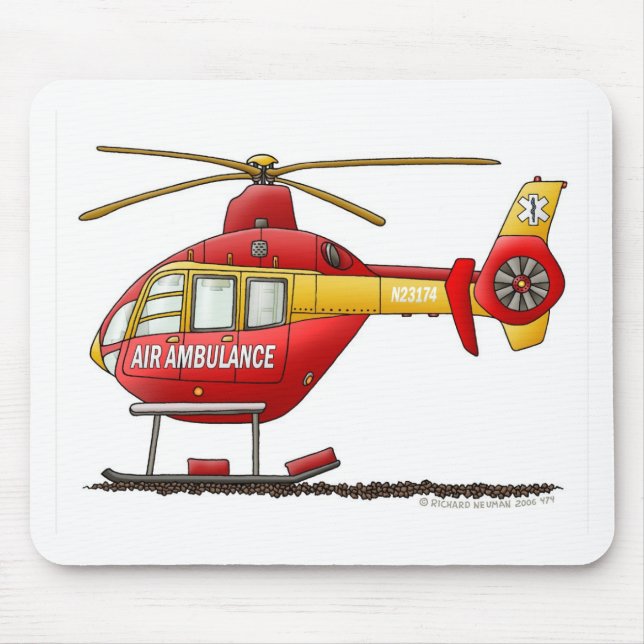 EMS EMT Rescue Medical Helicopter Ambulance Mouse Pad (Front)