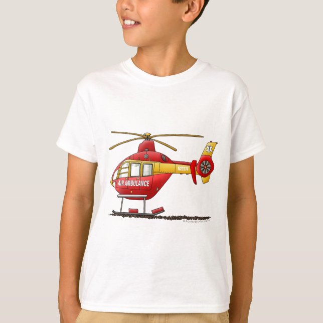 EMS EMT Rescue Medical Helicopter Ambulance T-Shirt (Front)