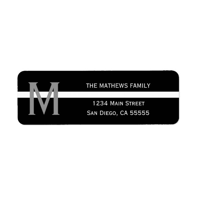 EMS EMT Thin White Line Monogrammed Return Address Label (Front)