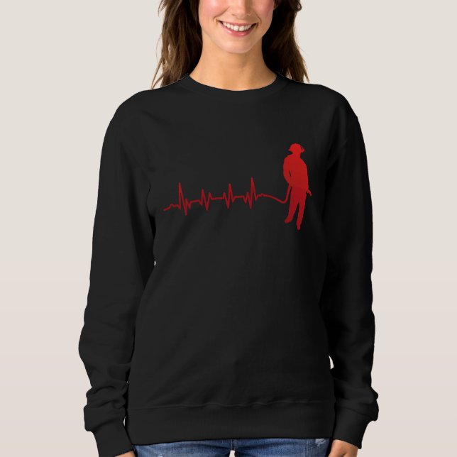 EMS Firefighter's Heartbeat Fireman Rescue Sweatshirt (Front)