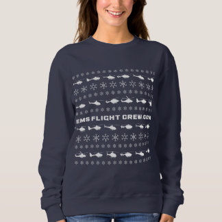 EMS Flight Crew festive snowflakes & helicopters Sweatshirt
