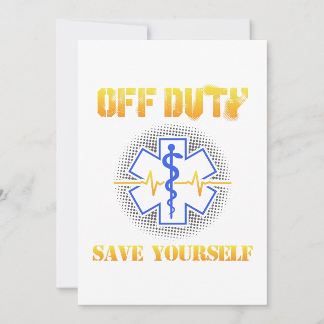 EMS Off Duty Save Yourself Paramedic Rescue Funny Thank You Card (Front)