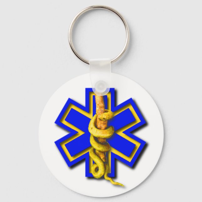 EMS Star of Life Badge Key Ring (Front)