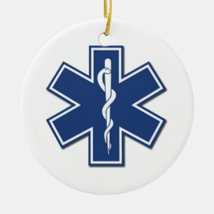 EMS Star of Life Ceramic Tree Decoration
