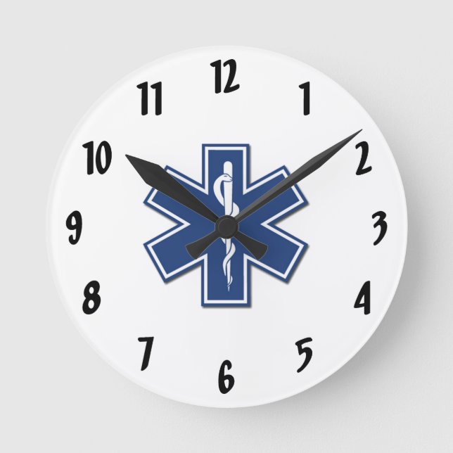 EMS Star of Life Round Clock (Front)