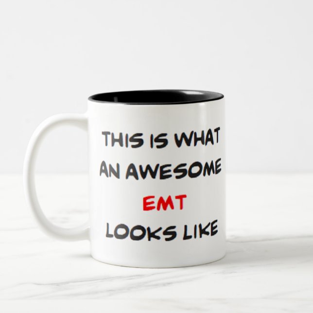 emt, awesome Two-Tone coffee mug (Left)