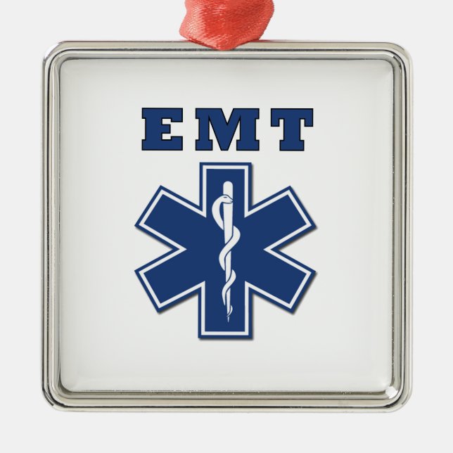 EMT BLUE STAR OF LIFE METAL TREE DECORATION (Front)