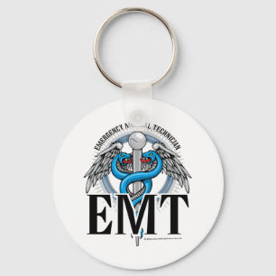 EMT Caduceus Blue Key Ring