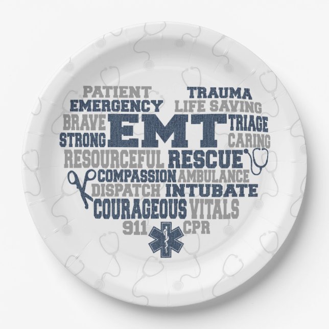 EMT Denim texture Paper Plate (Front)