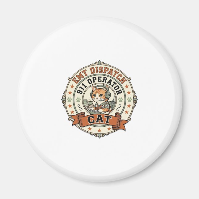 EMT Dispatch 911 Operator Cat EMT Dispatch 911 Ope Magnet (Front)