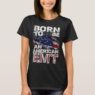 EMT Distressed American USA Flag For EMTs T-Shirt