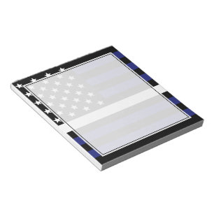 EMT EMS Paramedic Thin White Line USA Flag Notepad