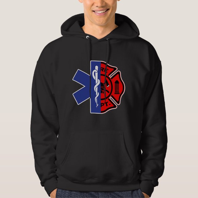 EMT Firefighter Firefighter Two Sided EMS Gift  Hoodie (Front)