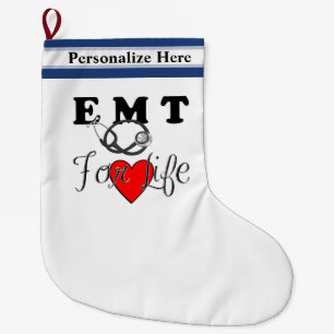 EMT For Life Large Christmas Stocking