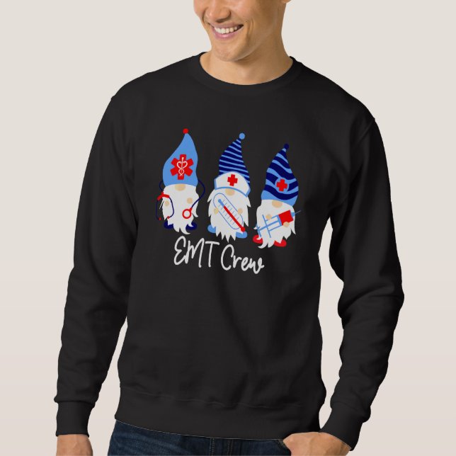Emt Healthcare Gnomes Christmas Sweatshirt (Front)