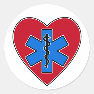 EMT Heart Classic Round Sticker