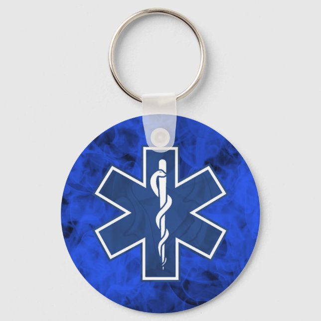 EMT Keychain-Blue Key Ring (Front)