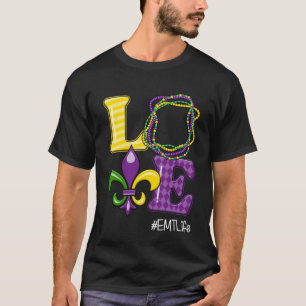EMT Nurse Mardi Gras Leopard Festival Party T-Shirt