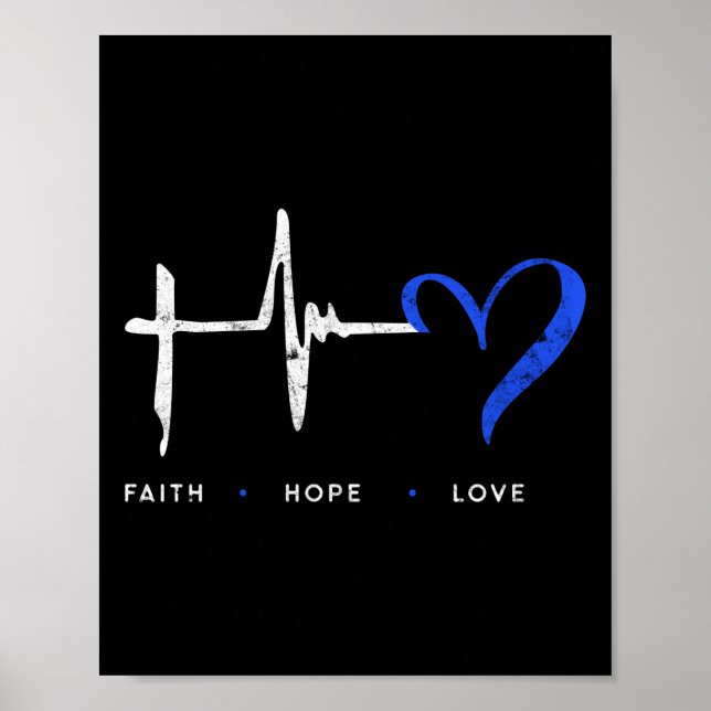 EMT Paramedic EMS Emergency Faith Hope Love Poster (Front)